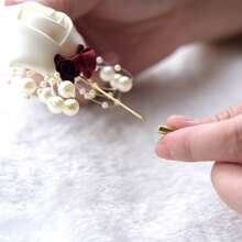 Hoa hồng cưới Boutonniere Chú rể Hoa Pin Nam Boutineer Suit Trang trí Tiệc Prom Kỷ niệm Phụ kiện cho Nam giới - Boutonniere - Xem 6