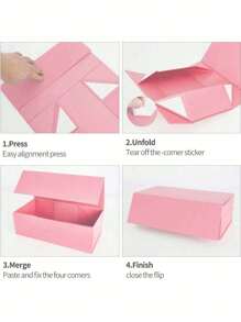 1 hộp quà màu hồng, hộp quà từ tính, hộp quà hình chữ nhật có thể gấp lại có nắp đóng từ tính, hộp quà từ tính cho lời cầu hôn, đám cưới, tiệc độc thân, giáng sinh, halloween, quà sinh nhật, ngày lễ tình nhân - Nhiều màu - Xem 11