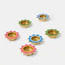 6pc Diwali Design Decorative Diyas - 彩色 - 查看 1