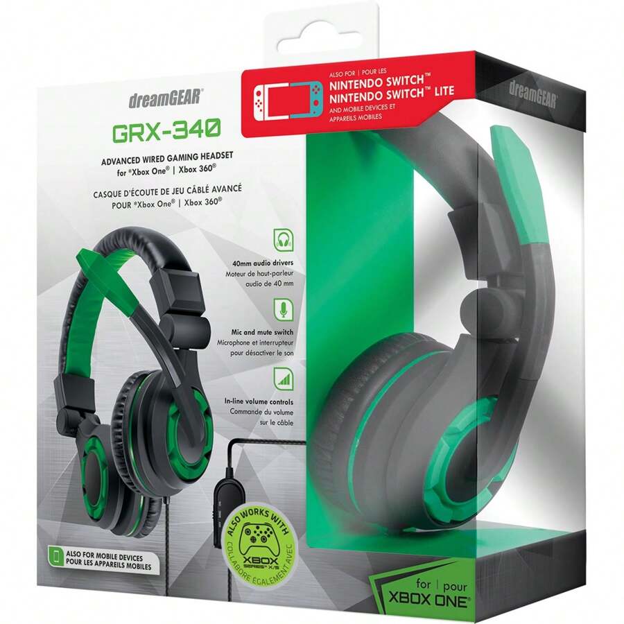 dreamgear DreamGear GRX340 Xbox One Advanced Game Headset Boom Mic