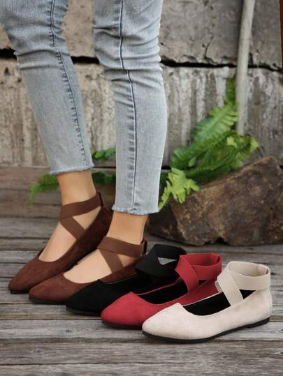 Soft Bottom Mary Jane Ballet Flats For Women, New 2024 Autumn Simple Solid Color Casual Flat Shoes, Fairy Style