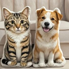 1pc Customized Pet Portrait Pillow - DIY Cat/Dog Stuffed Throw Pillow, Pet Lover Gift, Polyester Fiber Cushion, Perfect For Valentine's Day, Christmas, Thanksgiving, Birthday (10cm Without Zipper) - Multicolor - View 4