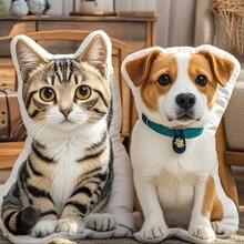 1pc Customized Pet Portrait Pillow - DIY Cat/Dog Stuffed Throw Pillow, Pet Lover Gift, Polyester Fiber Cushion, Perfect For Valentine's Day, Christmas, Thanksgiving, Birthday (10cm Without Zipper) - Multicolor - View 3