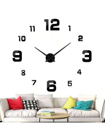 Moderne 16 Inch DIY Acrylic Wand Klok Large Silent Non Ticking Living Room, Bedroom, Kitchen Customizable Zwart Numeral ative Lightweight, High Quality Material Personalized Numbers Ideal Modern, Industrial, Vintage Sweep Quartz Movement Noise Free Environment,Home ,Room Birthday Graduation Bedroom Dormitory Back To School view 3