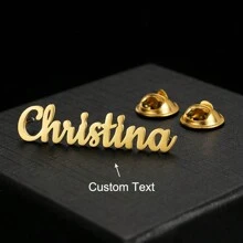 Custom Name Brooches For Women Men Stainless Steel Customized Brooch Pins Badges Personalized Wedding Party Jewelry On Clothes