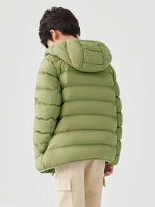 Balabala Boys' Down Jacket 2024 Autumn/Winter Versatile Hooded Coat - Army Green - View 3