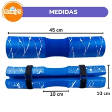 Shang's Cojin Protector Para Barra Olimpica Protector De Cuello Gym diseño marmoleado - Azul - Ver 2