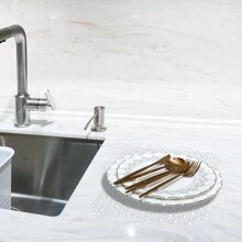 2pcs Kitchen Sink Protection Mat, Sink Dishwasher, Quick Drainage Mat Protection Mat, Anti Slip Mat Sink (Pack Of 2) - Red and White - View 6