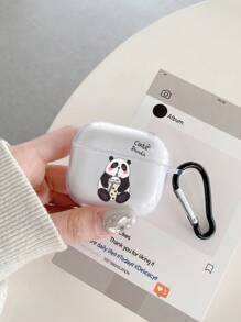 2 件/套：1 个可爱熊猫图案 iPhone 手机壳 + 1 个可爱熊猫图案透明 AirPods 手机壳 + 1 个耳机壳挂钩，可个人使用或作为礼物 - 彩色 - 查看 10