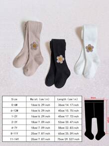 3 件套女童纯色紧身裤，适合日常生活 - 彩色 - 查看 3