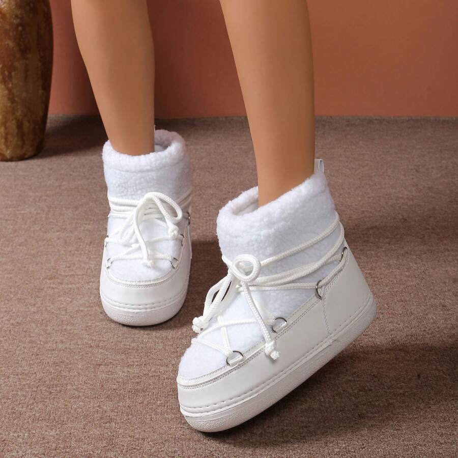 2024 New Thick Sole Anti-Slip Furry Snow Boots