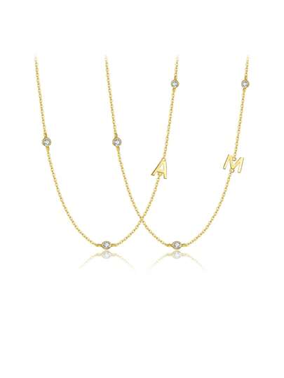 ANDYWEN 1入組簡約優雅人造寶石銀女士項鍊訂婚/派對/生日禮物