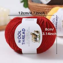 6 Skeins 300g (50g*6) Australian Merino Knitted Yarn, Soft & Comfortable, Breathable, 70% Merino Knitted & 30% Anti-Pilling Fiber, Vivid Colors, Suitable For Knitting Sweaters, Vests, Handicrafts - 6-ball Pack - View 2