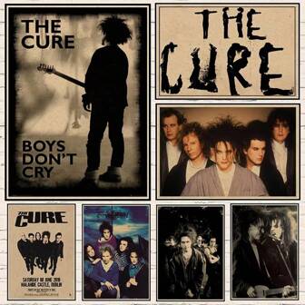 1pc Frameless Retro The Cure Canvas Printed Rock Band Music Star Wall Decoration,Wall Art,Poster Gifts Birthday Graduation