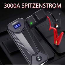 AWANFI Avviatore di emergenza 3000A, Avviatore di emergenza a batteria Batteria di avviamento portatile Scatola di avviamento di emergenza da 12 V per motori a gas fino a 10,0 litri o motori da 8,0 litri con ricarica rapida USB, torcia a LED