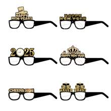 2025 Black Happy New Year Paper 3D Glasses Chi Ldren Photo Props Decoration Supplies,Christmas - Multicolor - View 4