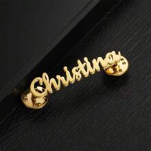 Custom Name Brooches For Women Men Stainless Steel Customized Brooch Pins Badges Personalized Wedding Party Jewelry On Clothes