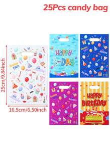 10/25/50 piezas Bolsas de regalo con tema de cumpleaños de estilos mixtos, bolsas de regalo con estampado de feliz cumpleaños, bolsas de regalo de fiesta de cumpleaños, decoración de fiesta de cumpleaños, fiesta de bebé - Multicolor - Ver 9