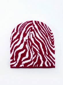 1pc Unisex Knitted Cap, Patterned Casual Beanie Hat, Windproof For Outdoor/Streetwear, Versatile Fashion Design, Fits All Seasons - A - View 2