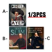 1/3件套“Did Ye Aye”趣味苏格兰/爱尔兰俚语讽刺粗俗艺术印刷品礼品，复古墙饰，家居装饰，帆布墙贴，卧室客厅走廊装饰，墙面艺术画，家居装饰，海报艺术 - 彩色 - 查看 5