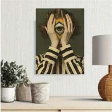 1 件 独眼女人、超现实、疯狂和怪异艺术帆布画墙壁艺术印刷海报墙壁画装饰适用于家庭礼物、客厅、浴室、卧室、厨房（无框架） - 彩色 - 查看 8