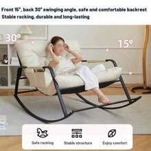Sillón mecedor doble Sillón de piso con respaldo, almohadilla de asiento extraíble, moderno con reposapiés Sillón reclinable relajante para habitación