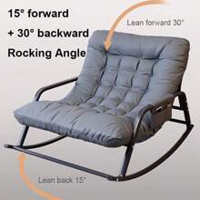 Sillón mecedor doble Sillón de piso con respaldo, almohadilla de asiento extraíble, moderno con reposapiés Sillón reclinable relajante para habitación