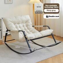 Sillón mecedor doble Sillón de piso con respaldo, almohadilla de asiento extraíble, moderno con reposapiés Sillón reclinable relajante para habitación