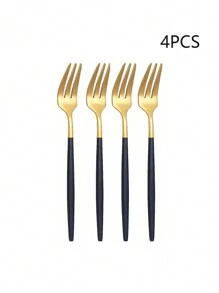 2/4/6/10/20pcs Stainless Steel Mini Dessert/Fruit Forks, Size 14.1*1.6cm, Suitable For Home Gatherings, Weddings, Restaurants, Outdoor Picnics, Buffets