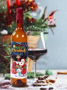 10 件圣诞葡萄酒贴纸圣诞快乐家居装饰 2024 餐桌装饰圣诞节装饰品圣诞新年礼物 2025 - 彩色 - 查看 3