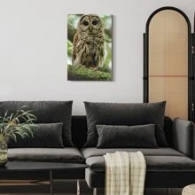 1pc Framed Canvas Poster, Owl Wall Art Canvas Paintings, Ideal Gift For Bedroom Living Room Corridor, Wall Art, Room Decoration - 彩色 - 查看 3