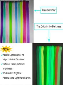 10/20 sztuk Luminous Clip-In Syntetyczne Przedłużki Włosów 20 Calowe Kolorowe Fluorescencyjne Świecące W Ciemności Neonowe Dodatki Do Włosów, Łatwy W Noszeniu Projekt Klipsa, Gładka I Miękka Tekstura Codzienny Modny Akcesorium Damskie Na Imprezy Halloween Nowy Rok