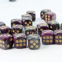 100pcs Colorful Marble D6 Acrylic Round Corner Dice, Premium Durable Dice, Suitable For Games, Math, And Classroom Teaching (12mm) - Multicolor - View 10