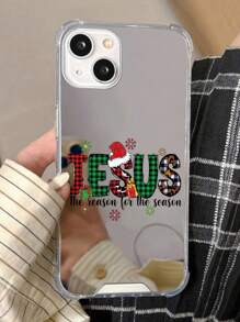 1 件耶稣圣诞节印花亚克力镜面手机壳，适用于 iPhone - 彩色 - 查看 1