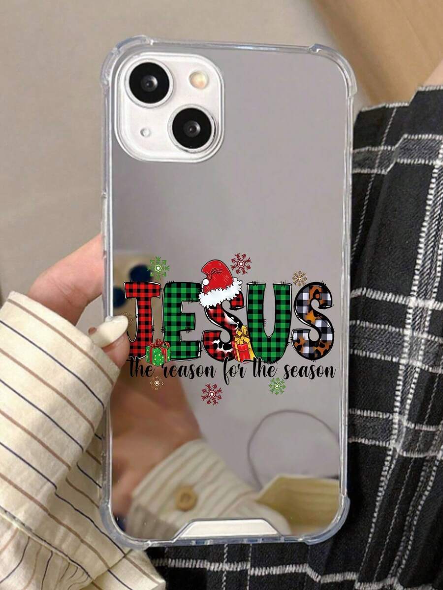 1 件耶稣圣诞节印花亚克力镜面手机壳,适用于 iPhone - 彩色 - 查看 1