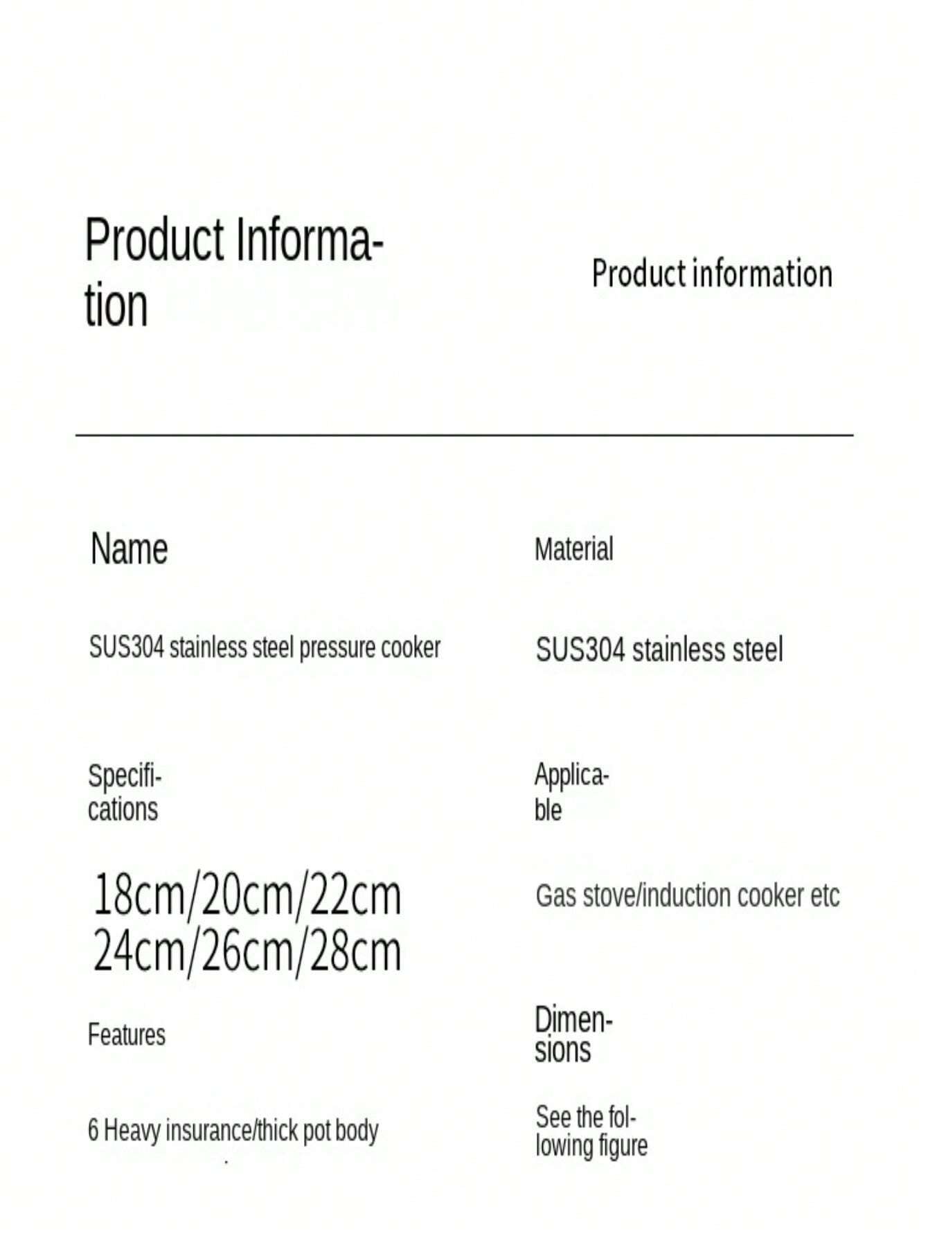 Heavy Duty 304 Stainless Steel EnergySaving Pressure Cooker,Large