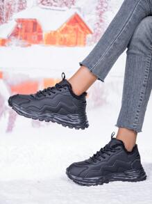 Giày bốt đi tuyết đế dày chống trượt ấm áp mùa đông cho nữ sinh viên - màu đen - Xem 2