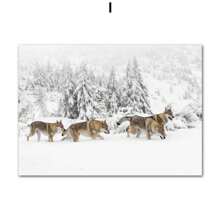 1pc Mùa đông Phong cảnh thiên nhiên Tuyết Canvas Tranh Chim Sói Động vật Poster và Bản in Nghệ thuật treo tường Trang trí Giáng sinh Trang trí nhà ngày lễ Không có khung - Nhiều màu - Xem 37