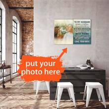 1 Piece Customizable Couple Picture Canvas Poster With Wooden Frame - Personalized Couples And Family Photo Wall Art - Share Precious Moments, Perfect Gift For Friends And Family, Home Decoration Gifts Birthday Graduation