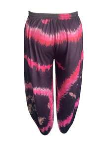 Quần Harem in họa tiết Tie Dye rộng rãi cho nữ mùa hè - màu đen - Xem 2