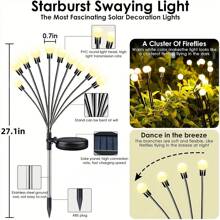 1/2/4 Packs Solar Garden Lights 6/8/10/16/40 LED Solar Firefly Lights With 2 Lighting Modes, Sway By Wind, IP65 Waterproof Solar Floor Christams Outdoor Lights Decoration, Solar Lamp For Outside Yard Walkway, Warm Colors - Warm Light - View 4