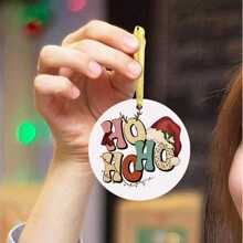 1 件 Ho Ho Ho 圣诞装饰品，亚克力圣诞树吊坠，家居幽默圣诞装饰，悬挂圣诞纪念品送给朋友和家人，新奇圣诞装饰品 - 彩色 - 查看 4