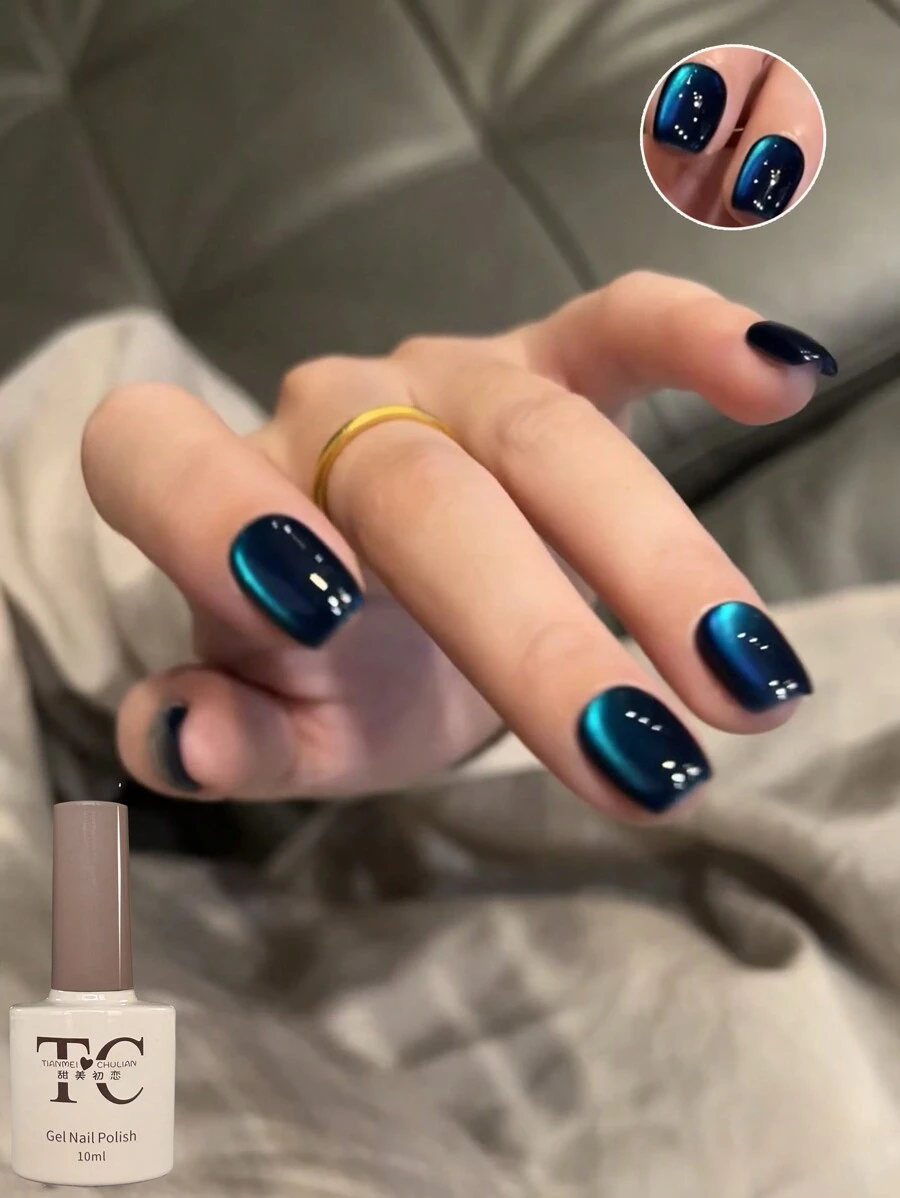 10ml秋冬美白美拉德指甲油2024新款蓝色玻璃珠焦糖琥珀电猫眼凝胶半永久性清漆凝胶可浸泡UV凝胶适用于家庭美甲 - 彩色 - 查看 1