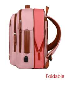 1 Balo du lịch đa năng thời trang có thể gấp gọn với thiết kế quai xách hành lý. Túi làm việc tối giản di động có nhiều ngăn. Túi đi học cá tính có cổng sạc USB. Túi cuối tuần thường ngày cho công sở có ngăn đựng đồ khô-ướt. - Hồng - Xem 4