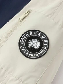 Balabala Tween Boys Fleece-Trimmed Jacket Set Two-Piece Winter 2024 Outfit - Dark Blue - View 3