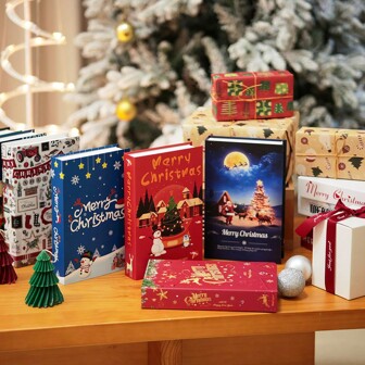 6 Pieces/3 Pieces/1 Piece Christmas Room Home Decoration Folding Fake Book Decoration Living Room Decoration And Study, Bookshelf Display, Stacked Fake Book Props, Library Decoration, Home Office, Coffee Shop, Christmas Decorations Best Gifts Birthday