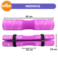 Shang's Cojin Protector Para Barra Olimpica Protector De Cuello Gym diseño marmoleado - Morado - Ver 2