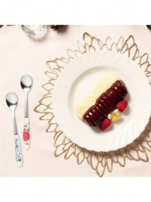 6pcs/Set High-End Stainless Steel Utensils, Ceramic Handle Coffee Spoon, Dessert Spoon - For Sugar, Ice Cream, Soup, Kitchen And Dining Use Back To School - 6 Colors - View 5