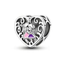 925 Sterling Silver Sisters Forever Vintage Charm Beads Pendant For Bracelet Necklace Fine Heart-Shaped Beads Diy Jewelry Gift Valentines