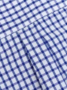 1 Stück Herren Karohemd aus Oxford, Langarm, Lässig, Frühling, Herbst